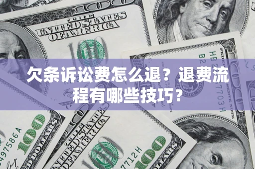北京欠条诉讼费怎么退？退费流程有哪些技巧？